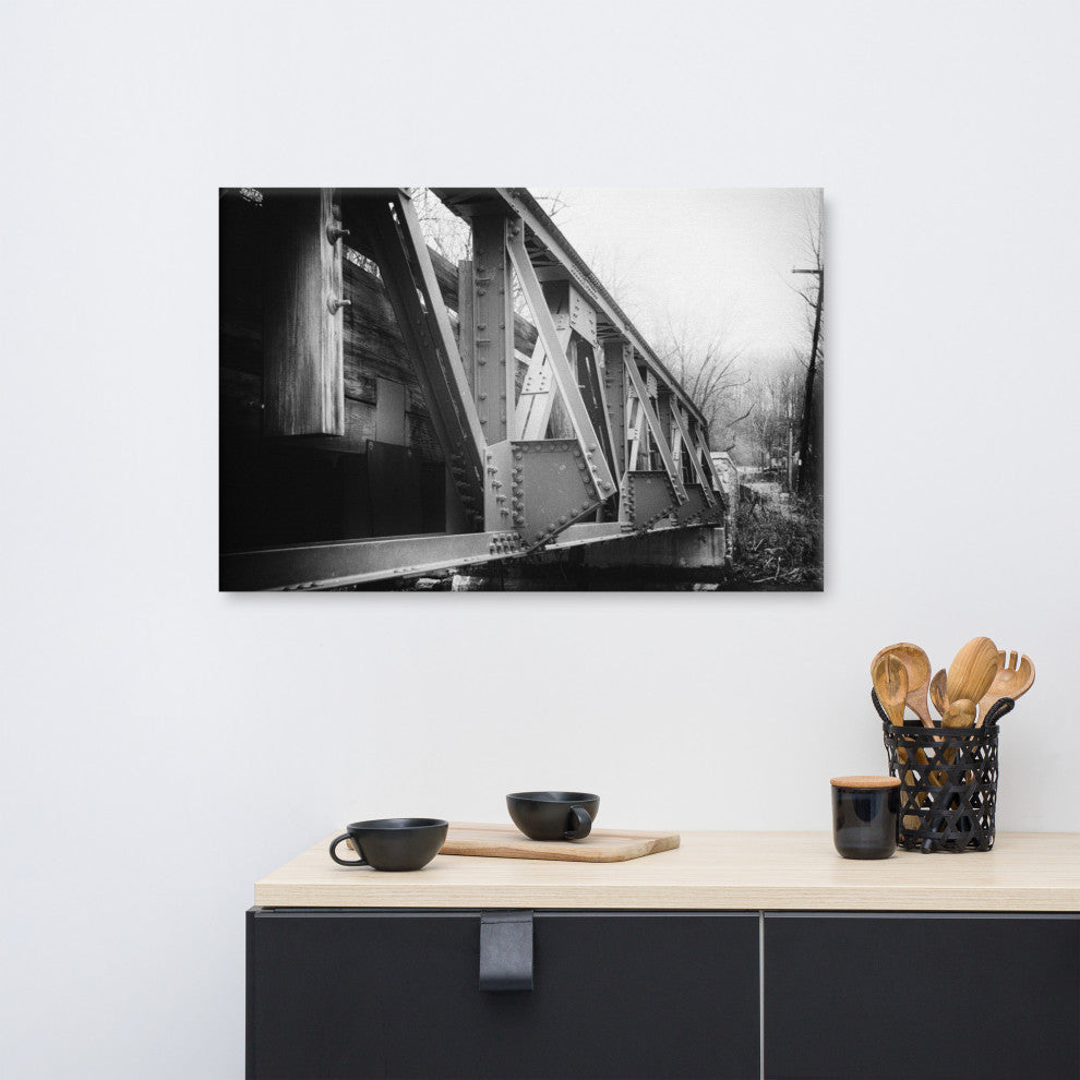 White Clay Creek Bridge Landscape Photo Canvas Wall Art Print, 24" X 36"