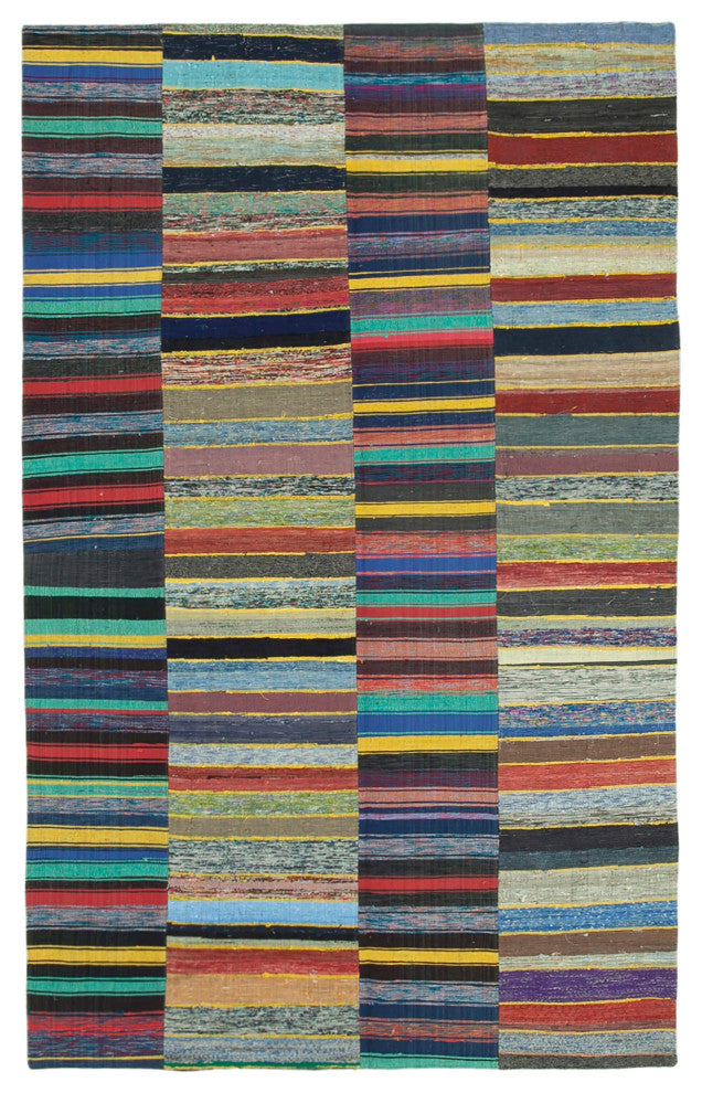 Rug N Carpet - Handmade Oriental 5' 11'' x 9' 7'' Rustic Patchwork Kilim Rug