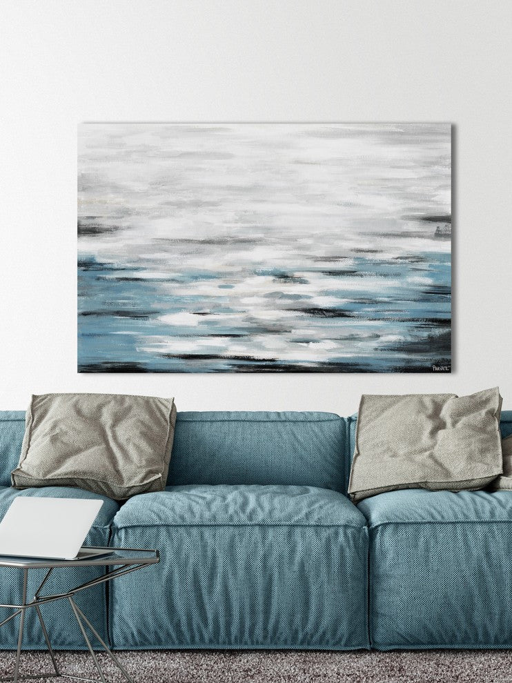 "Reflective Sea" Painting Print on Wrapped Canvas, 60"x40"