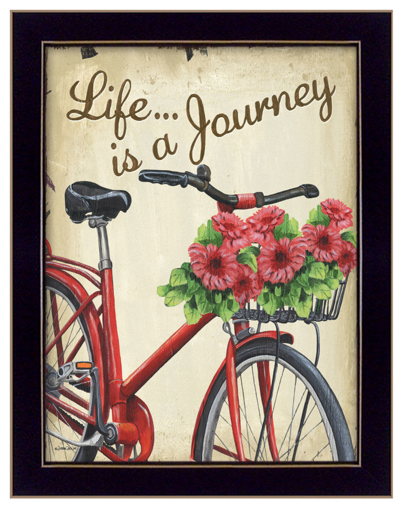 "Life is a Journey" By Debbie DeWitt, Printed Wall Art, Black Frame