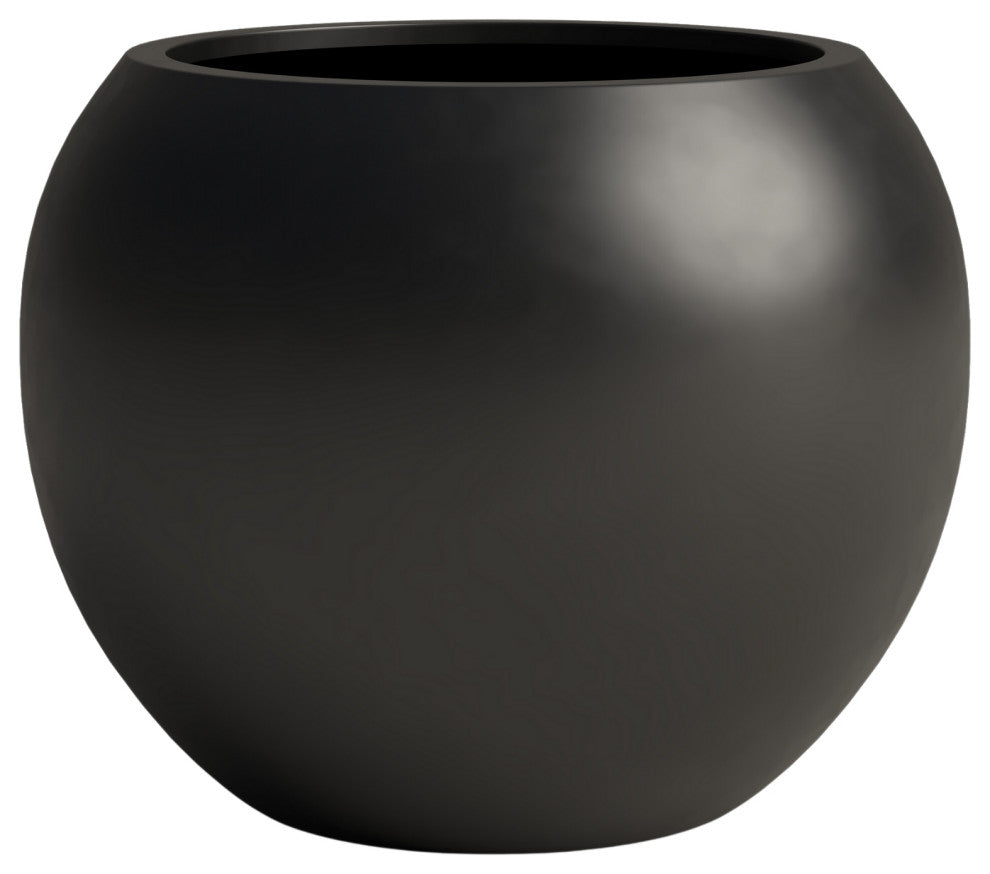 DTY Signature Mount Sherman 1-piece Fiberstone Planter, Black, Large