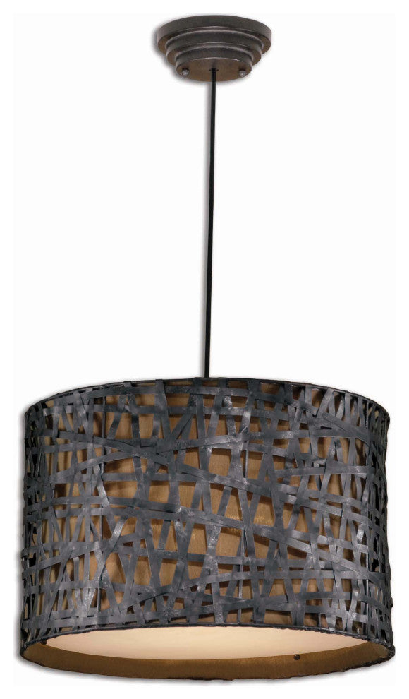 Uttermost Alita Drum Pendant, Aged Black