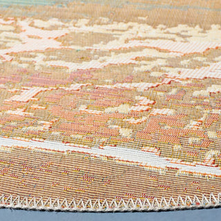 Safavieh Barbados Collection Indoor-Outdoor BAR560 Rug, Gold/Blue, 8' Round