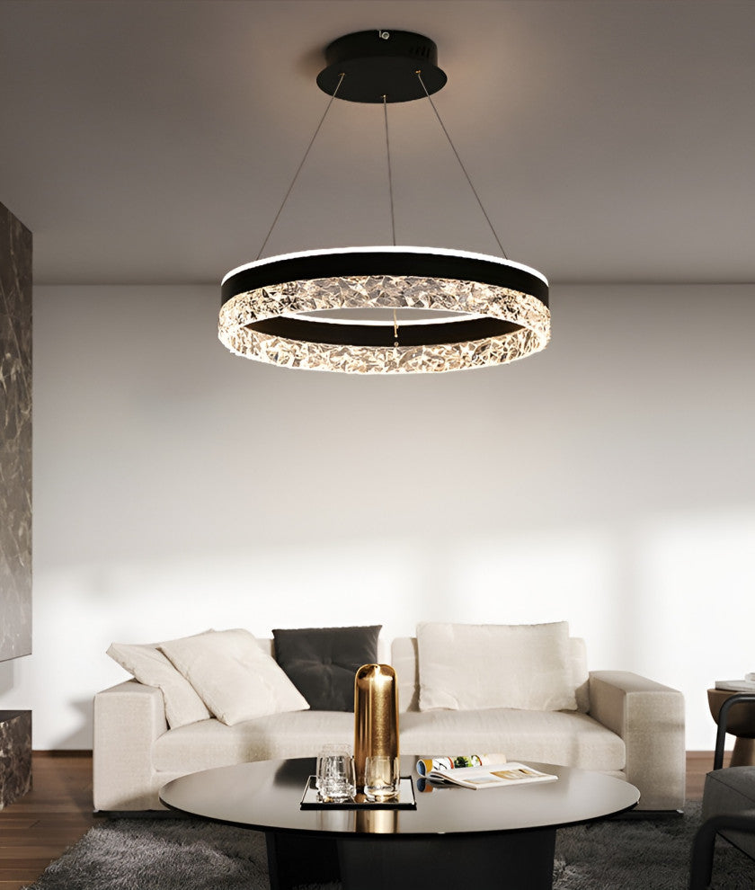 Chatel-Saint-Denis | Crystal Chandelier in the Shape of Ring, White, Warm Light