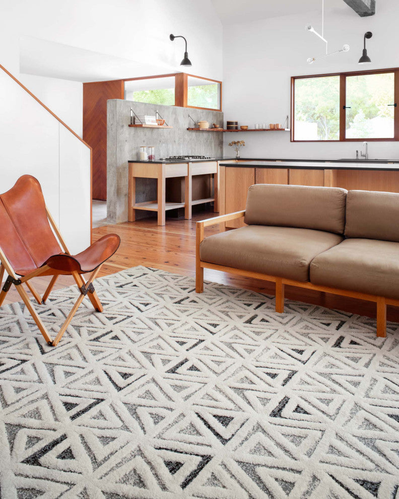 Textural Geometric Hagen Area Rug, 2'-7" X 4', Hag-02 Blue / Multi