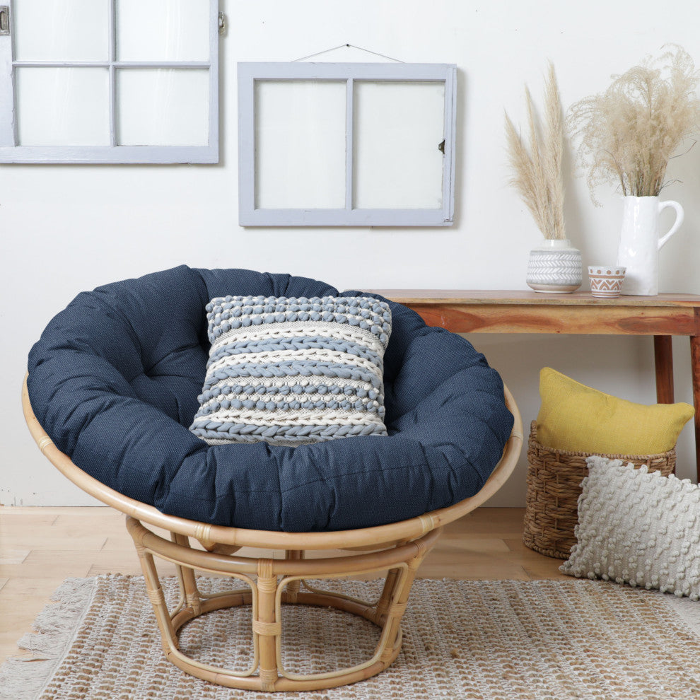 Noble Gray Indoor Sunbrella Spectrum Indigo Round Papasan Cushion
