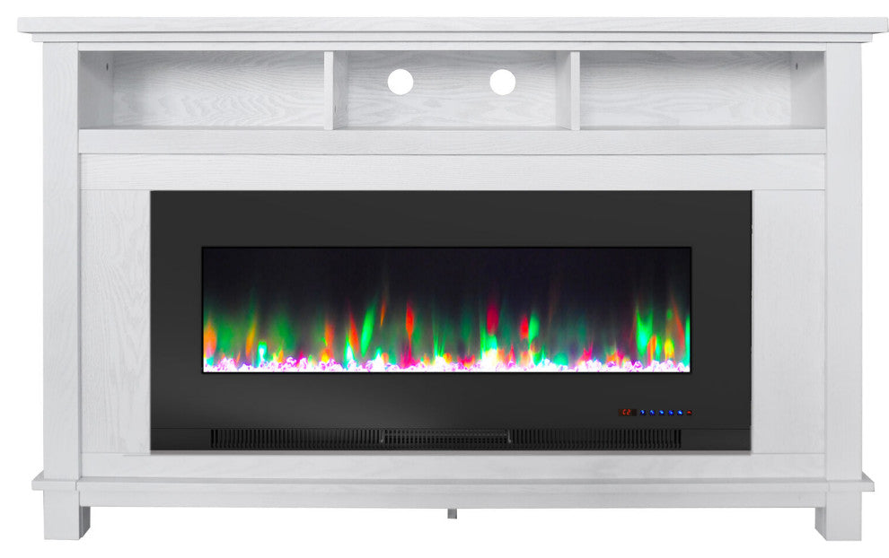 32" Industrial Chic Electric Fireplace Heater With and 10 LED Color Effect
