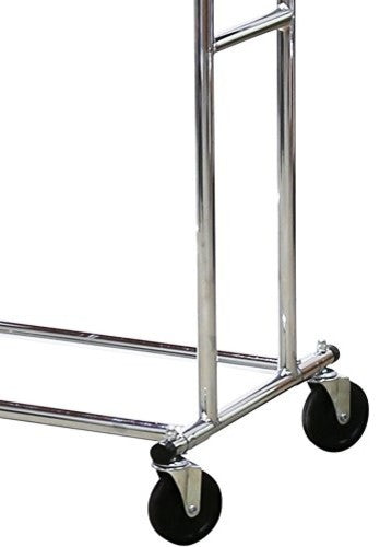 Supreme Commercial Grade Double Rail Clothing Garment Rack, Chrome