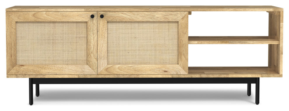 Reeves Solid Mango Wood TV Media Stand, Natural For TVs up to 65 inches