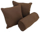 Double-Corded Solid Twill Throw Pillows With Inserts, Set of 3, Chocolate