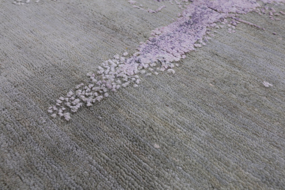 Wool and Silk Abstract Handmade Rug 7' 11" X 10' 3" Q8697