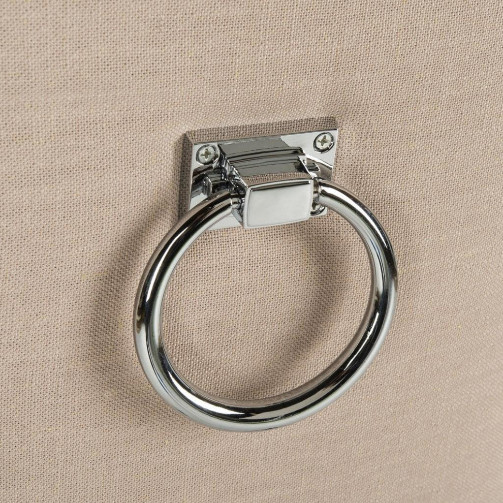 Safavieh Eleni Tufted Bar Stool, Beige/Espresso