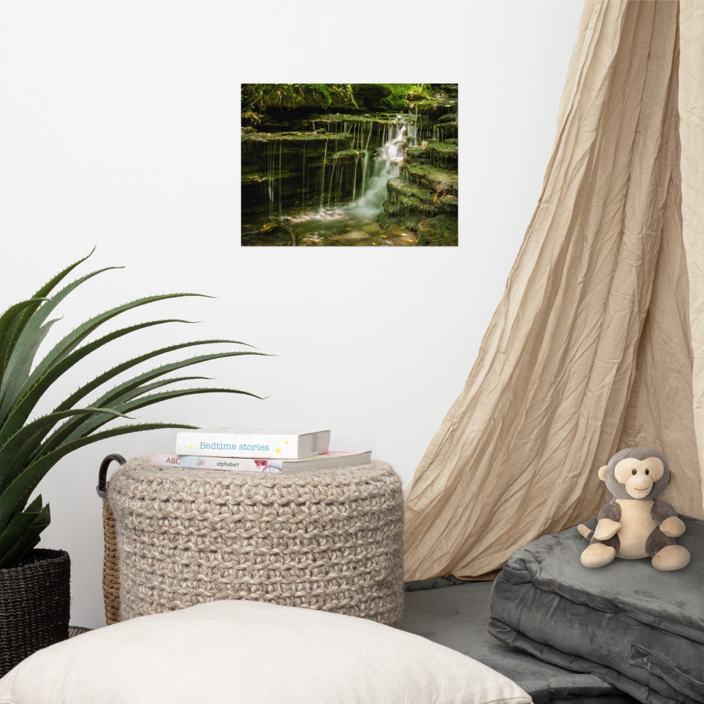 Pixley Falls 1 Landscape Photo, Waterfall Unframed Wall Art Print, 12" X 16"