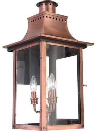 Quoizel CM8412AC Three Light Outdoor Wall Lantern Chalmers Aged Copper