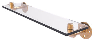 Pipeline Glass Shelf, Brushed Bronze, 22"