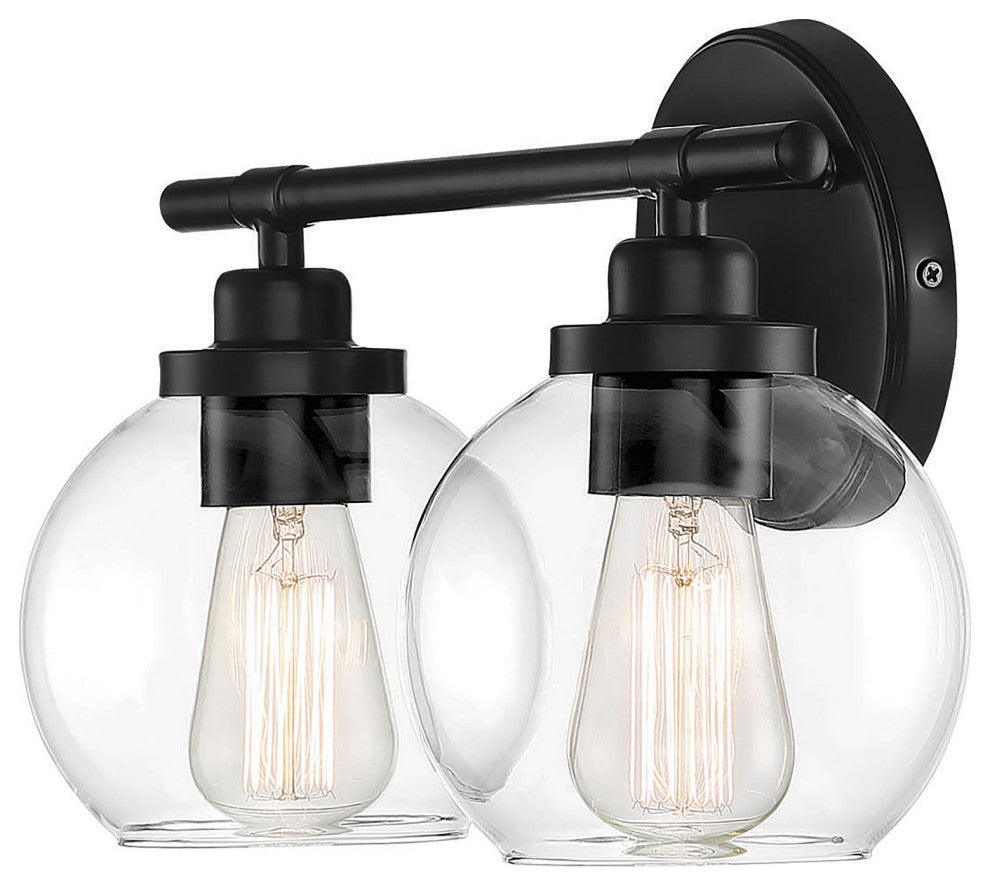 Carson Matte Black, 2-Light Bath