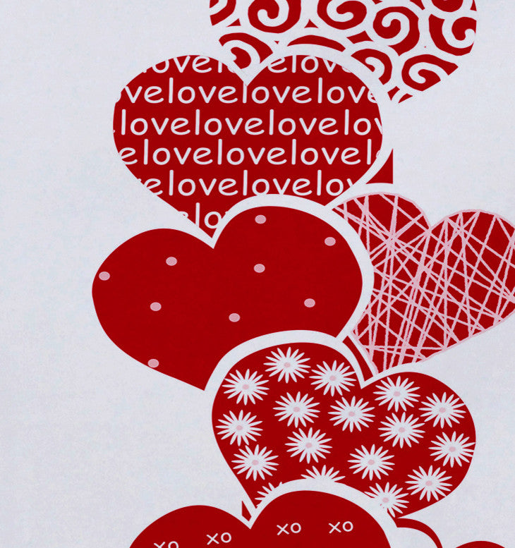 18"x14" Valentine Print Placemat, Red, Set of 4