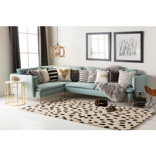 Surya Stella STLA-2443 6' Round Rug, Khaki/Black