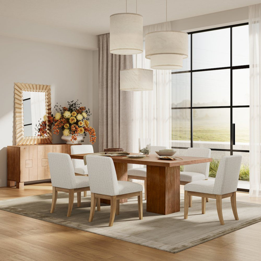 Sequoia Modern Rustic Solid Wood Upholstered Parsons Dining Chair (Set of 2)