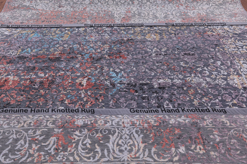 Persian Wool and Silk Hand-Knotted Rug 9' 11" X 13' 11" Q7059