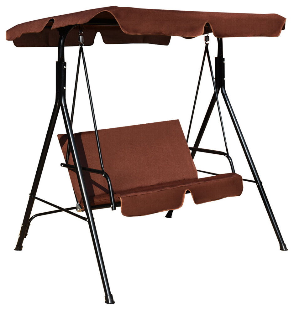 Costway Loveseat Patio Canopy Swing Glider Hammock Cushioned Steel Frame