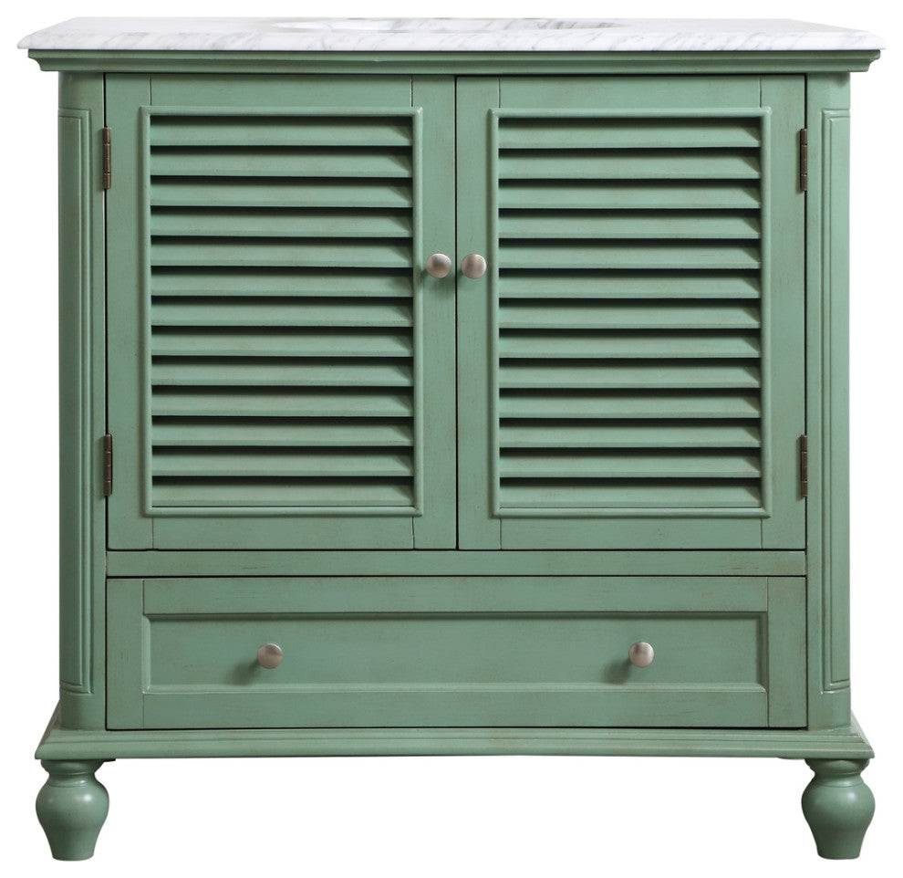 Home Living Single Bathroom Vanity, Vintage Mint, 36"