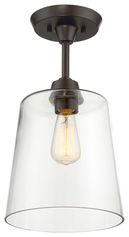 1-Light Semi-Flush Mount, Oil Rubbed Bronze