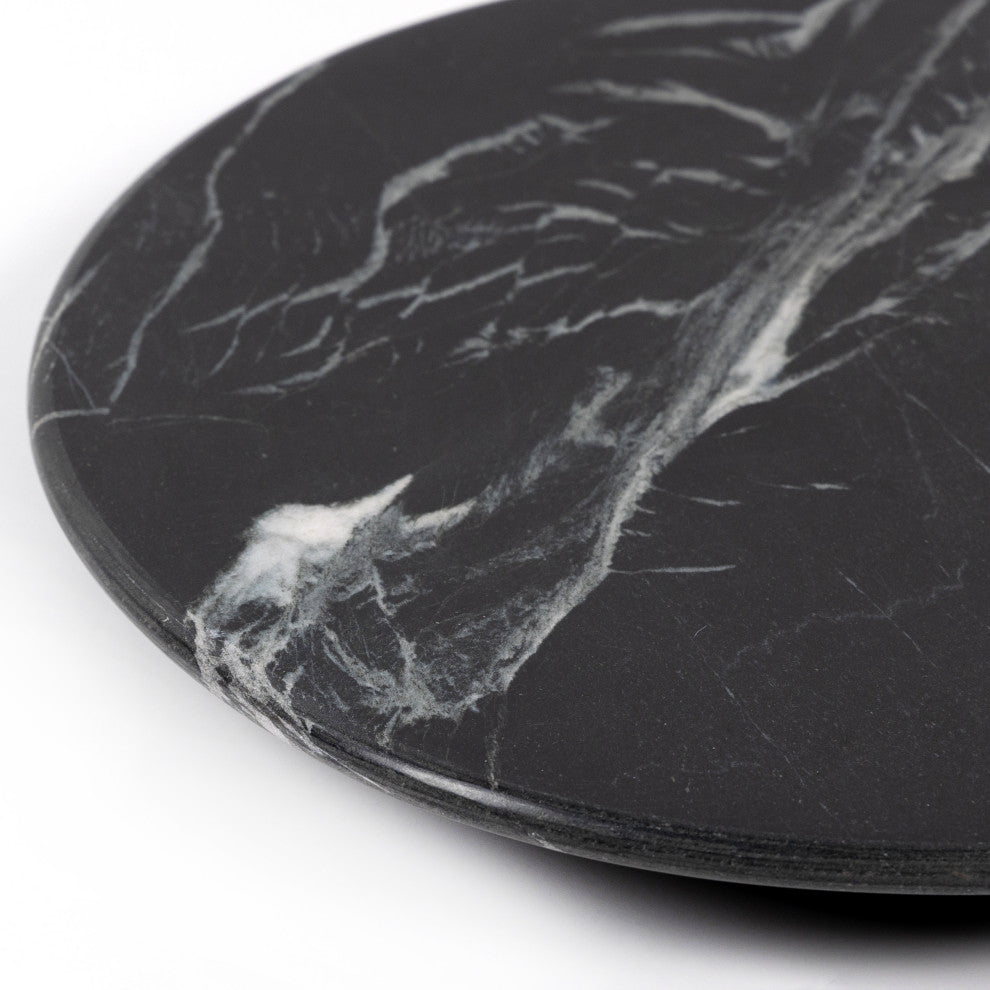 Marble Lazy Susan-Polished Black Marble