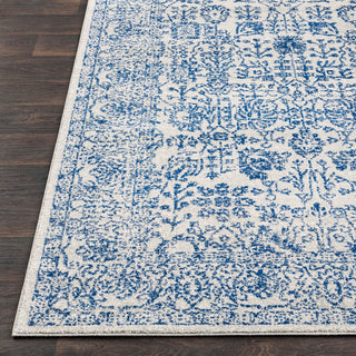 Harput Traditional Dark Blue, Light Gray Area Rug, 3'11"x5'7"