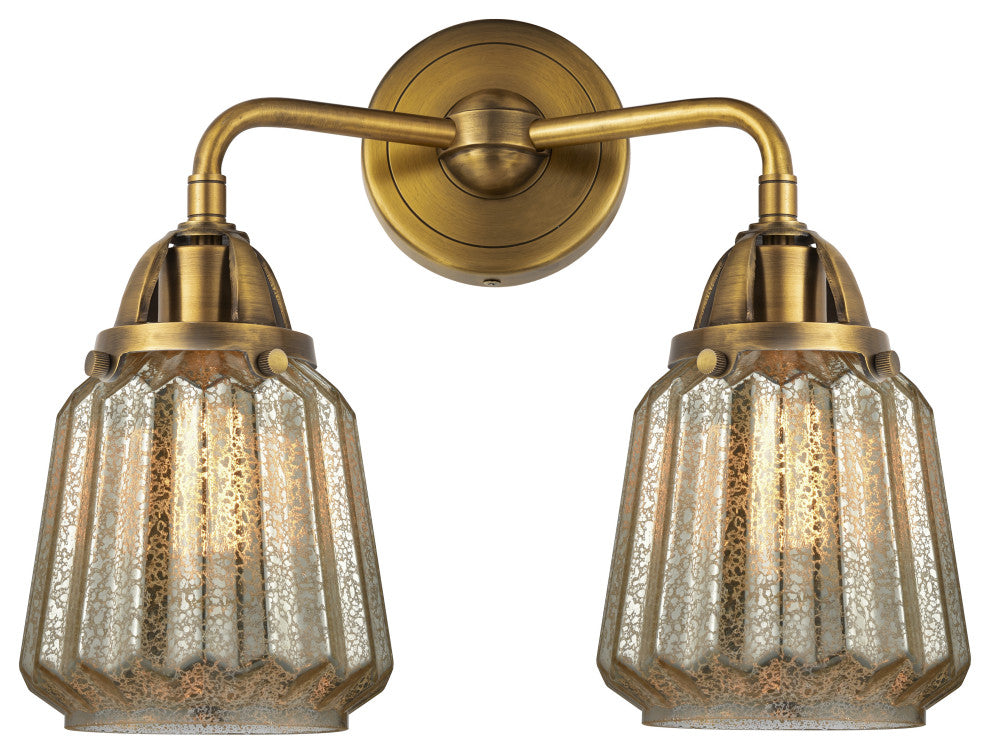 288-2W-BB-G146 Chatham 2 Light 14" Bath Vanity Light, Brushed Brass