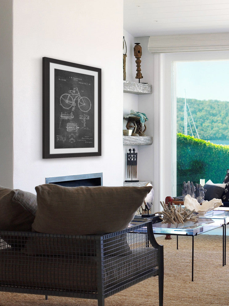 "Bicycle 1891 Chalk" Framed Painting Print