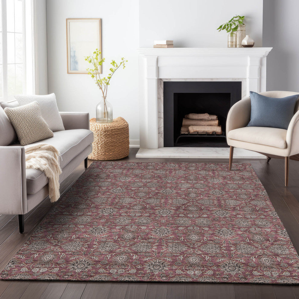 Premium Machine Washable Mayfield AMF702 Merlot 3' x 5' Rug
