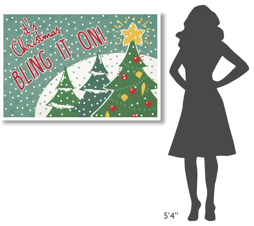 "Retro Christmas IV Bright" Digital Paper Print by Janelle Penner, 50"x34"