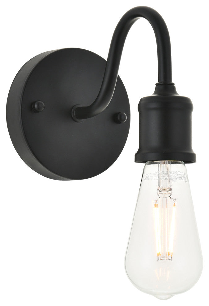 Black Finish 1-Light Wall Sconce