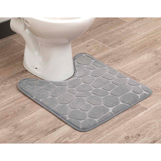 Bath Rug Memory Foam Mat 3D Pebble, Light Gray, Contour Rug 20"x20"