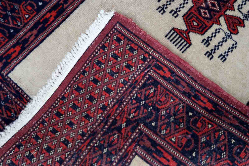 Handmade Vintage Uzbek Bukhara Runner 2'x6.2', 61cmx190cm 1960s