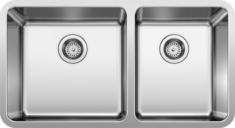 Blanco 442769 Formera 33"x18" Double Bowl Kitchen Sink, Stainless Steel