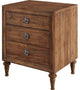 Benzara BM154528 Traditional Style 3 Drawers Wood Nightstand, Brown