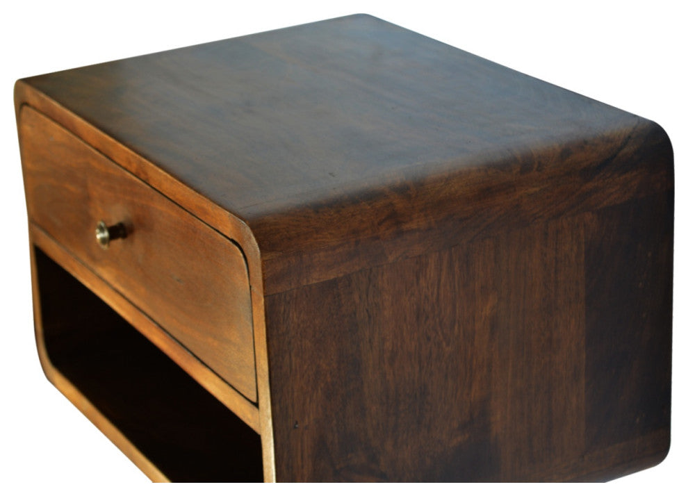 Chestnut Curve Floating Nightsand