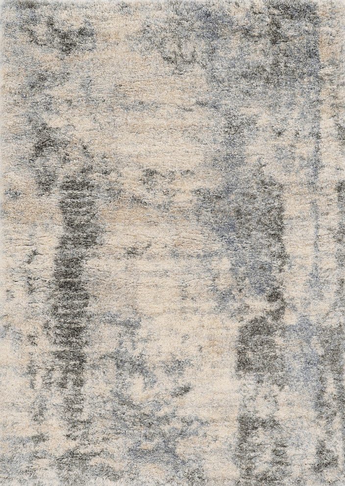 KAS Merino 6704 Ivory/Blue Palette Area Rug, 5'3"x7'7"