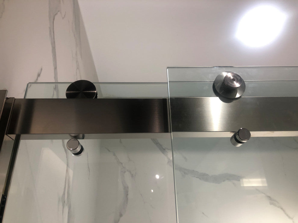76"Hx60"W Framed Sliding Shower Door, Polished Chrome