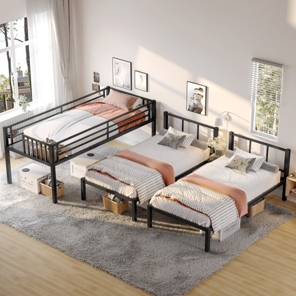 Gewnee Twin over Twin & Twin Bunk Beds for 3