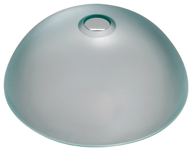Frosted 14" Glass Vessel Bathroom Sink, PU Drain, Mounting Ring, Chrome