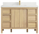 Elizabeth Oak 48" Single Sink Vanity, White 2" White Quartz