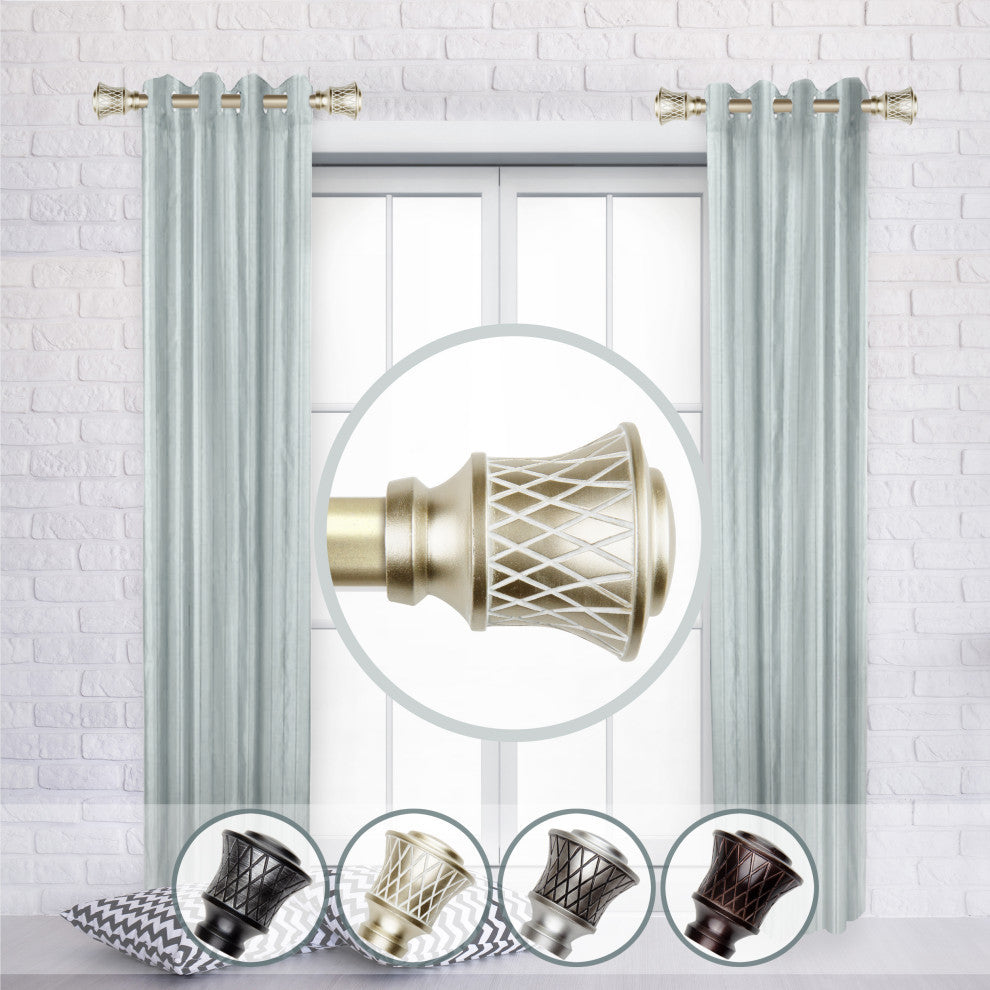Alina Side Curtain Rods 12-20", Light Gold