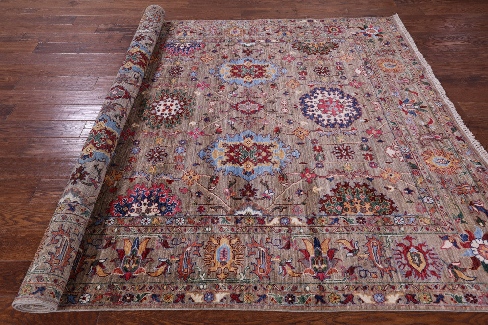 6' 7" X 9' 10" Persian Tabriz Hand Knotted Rug - Q12851