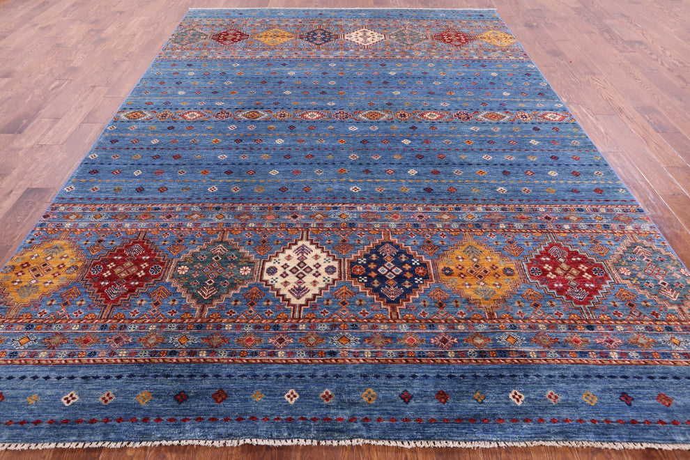 8' 3" X 11' 4" Khorjin Super Kazak Hand Knotted Rug Q5335