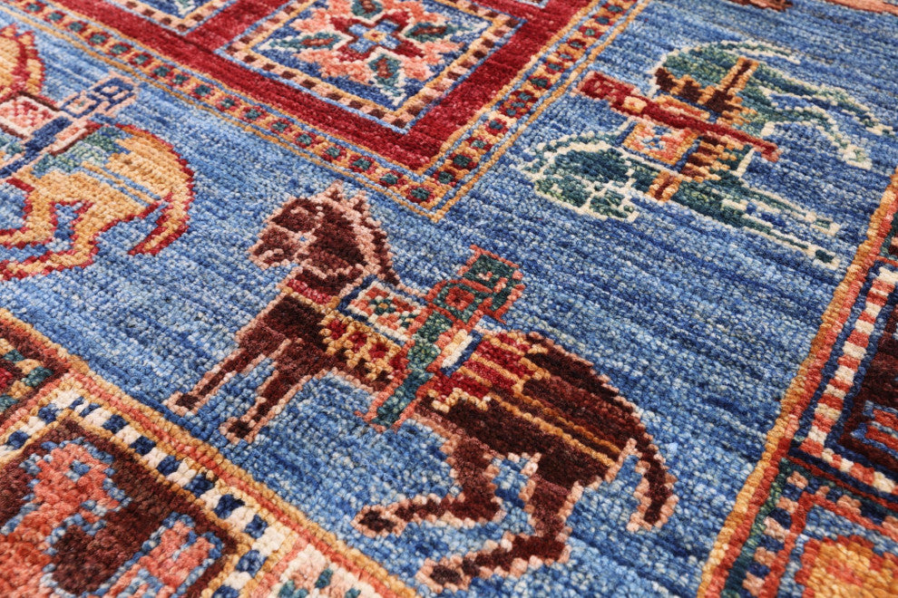 2' 8" X 4' 0" Antiqued Pazyryk Historical Design Handmade Wool Rug Q10881