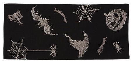 Happy Halloween Double layer 16 by 36-Inch Table Runner, Black