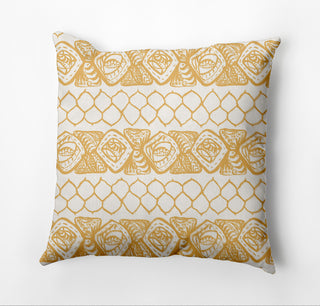 Honeycomb Stripes Pillow, Yellow, 16"x16"